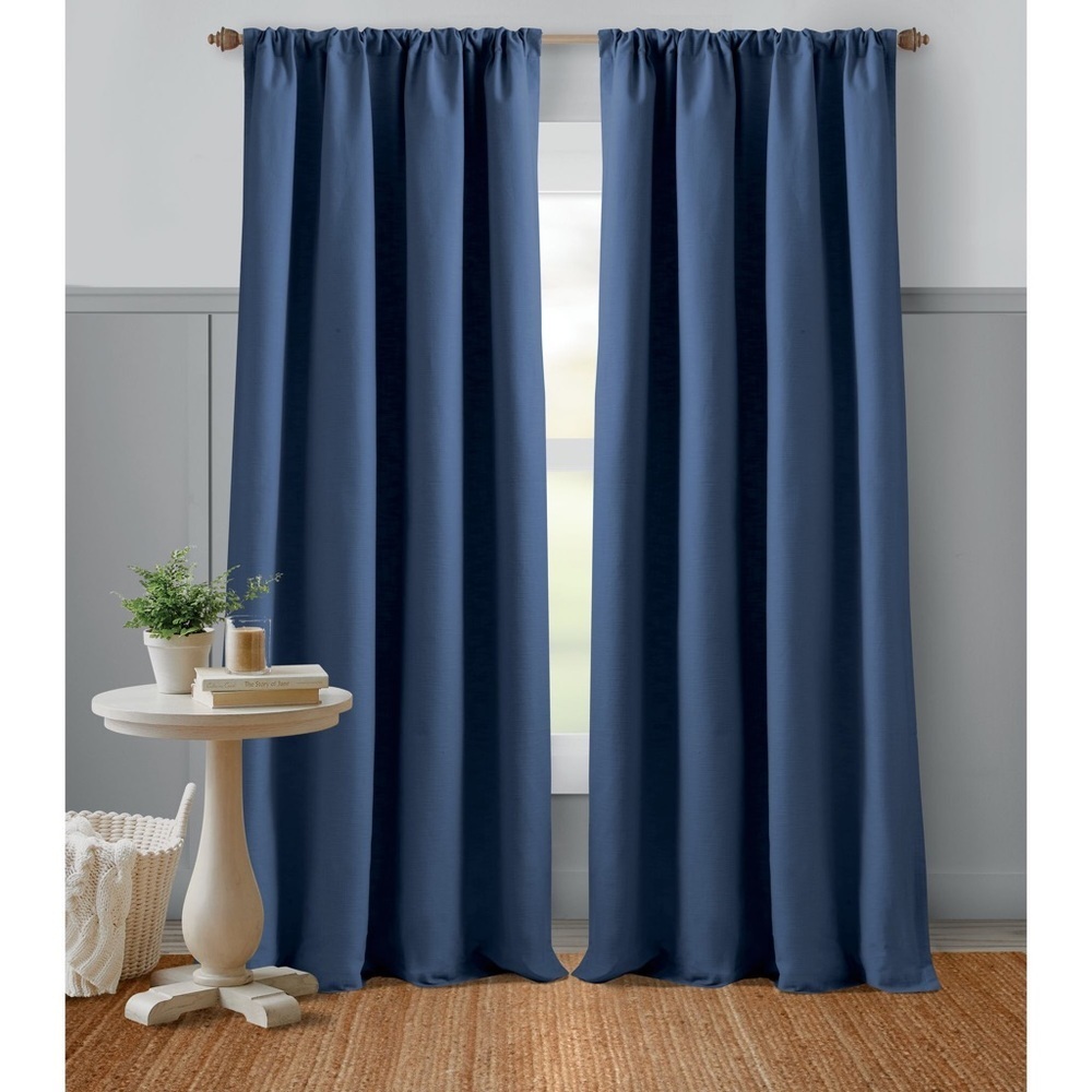 Bee & Willow Home Textured Weave Rod Pocket Curtai